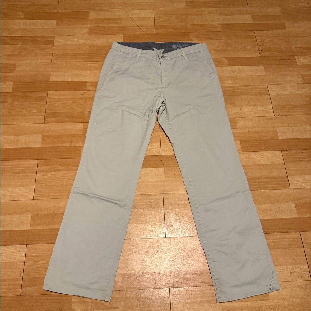 AG Adriano Goldschmied Khaki Straight Chinos classic minimalist cotton 33 gray